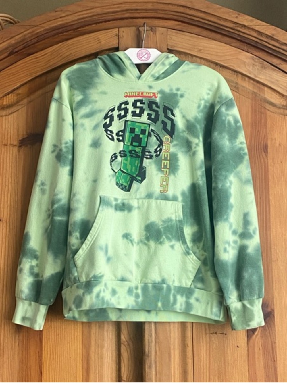 Kids MAD Engine Tie-Dye Minecraft Creeper Hoodie